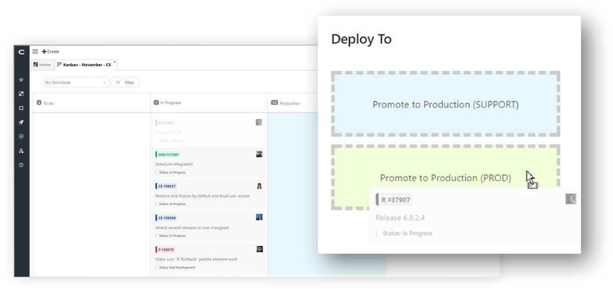 clarive deploy from kanban