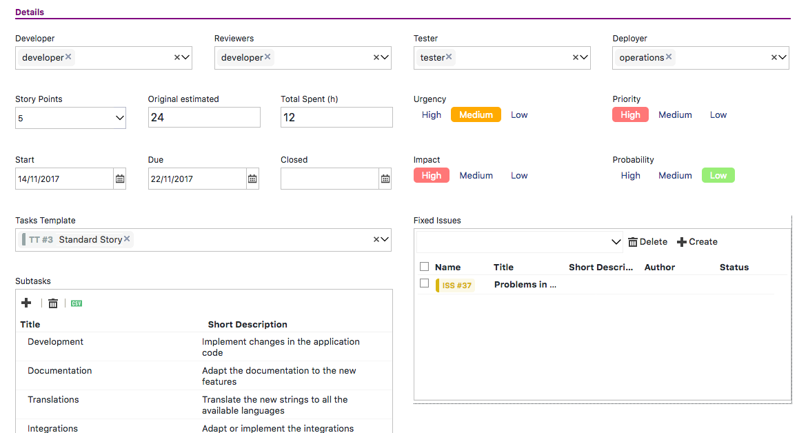 clarive custom form fields